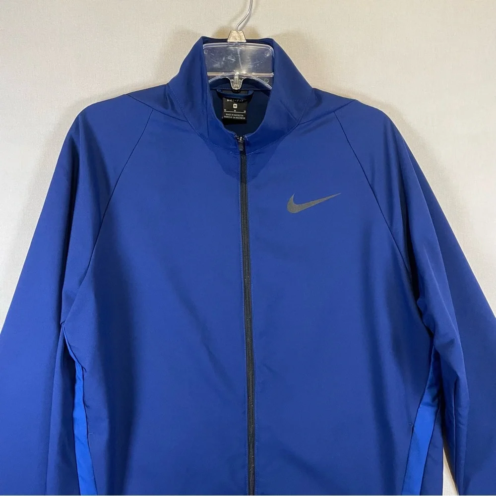 Nike Dri-FIT Jacket Men’s Medium Blue Full Zip Lightweight Golf Windbreaker